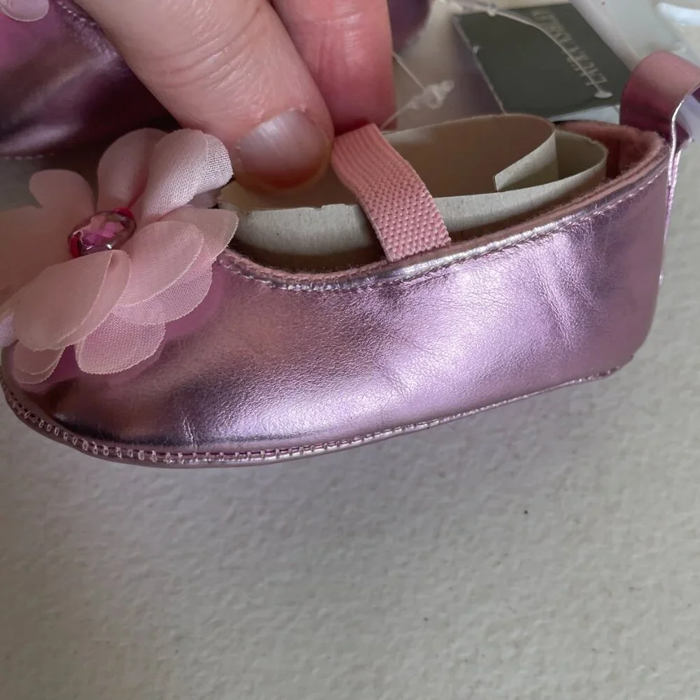 Laura Ashley Pink Baby Ballet Shoes Size 2
